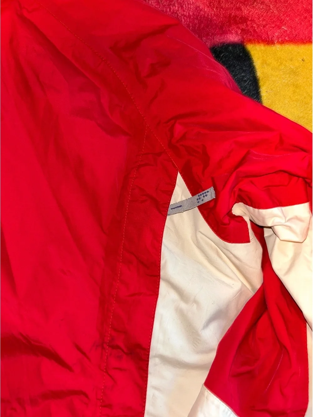 The North Face HyVent Red and White Waterproof Jacket